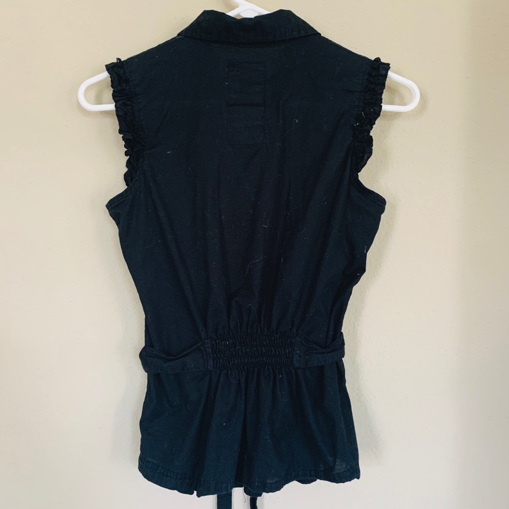 ECKO BLACK RUFFLE TOP - Picture 3 of 7